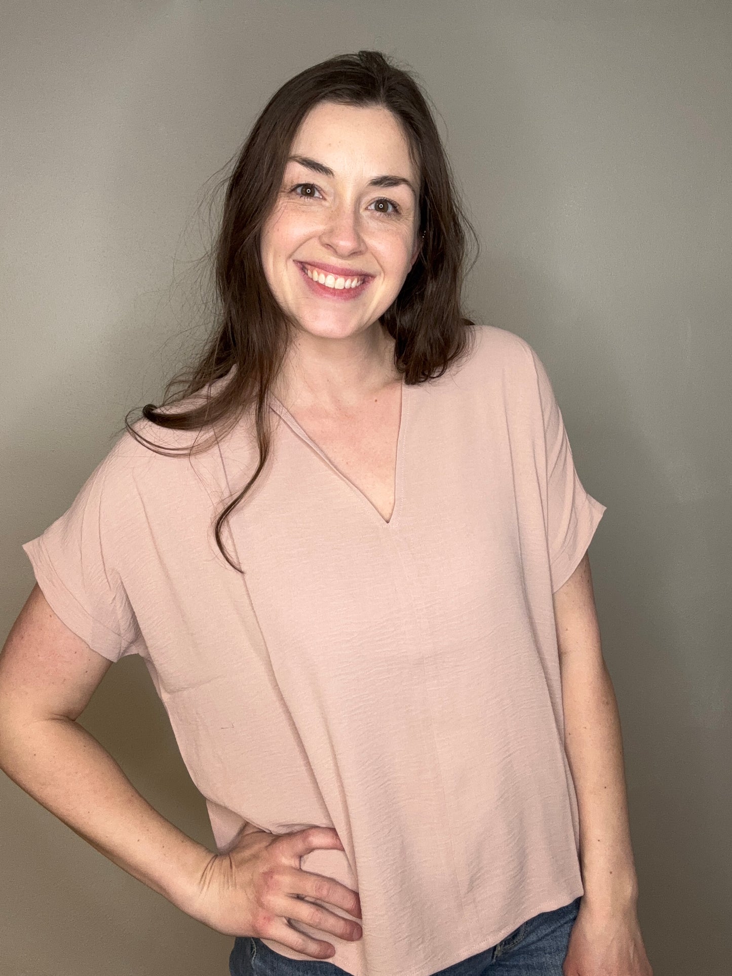 Flowy V Neck Top