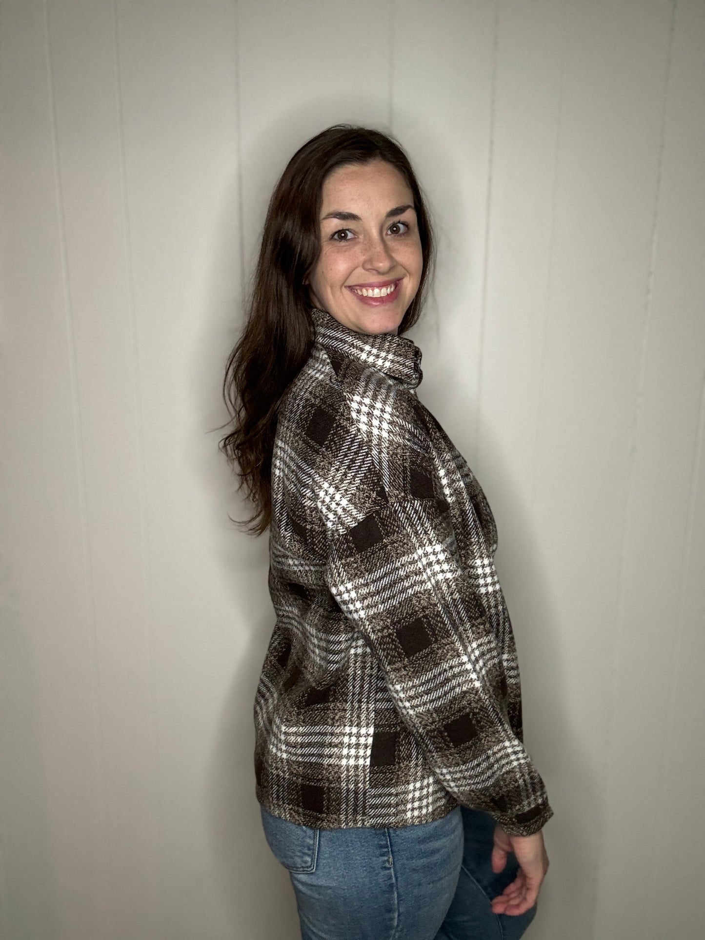Button Up Plaid Shacket