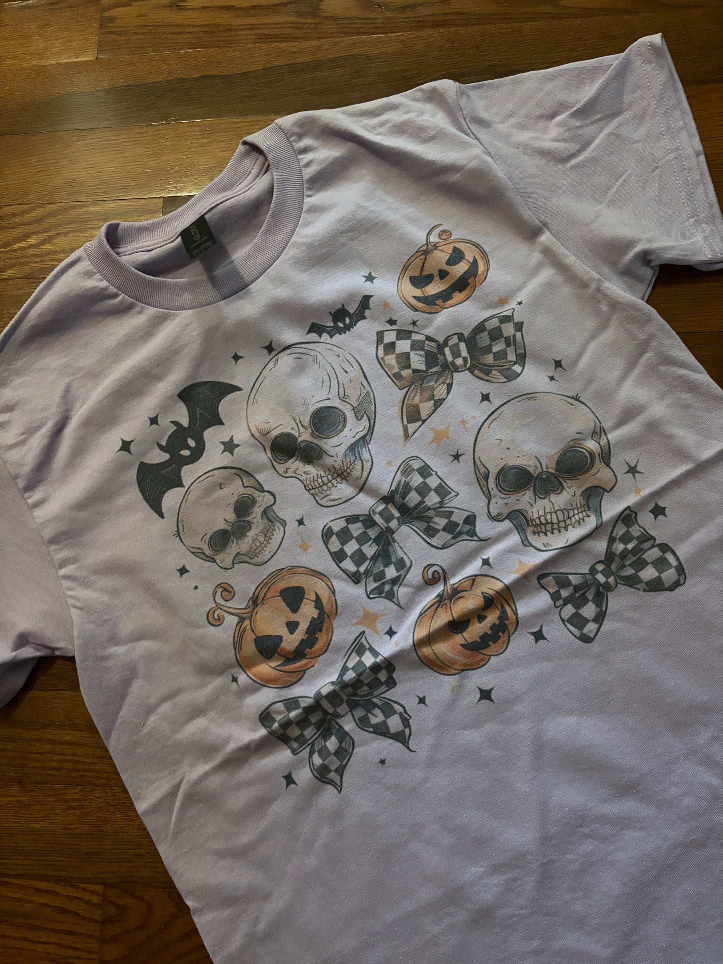 Skulls, Bats, Bows Halloween Tee