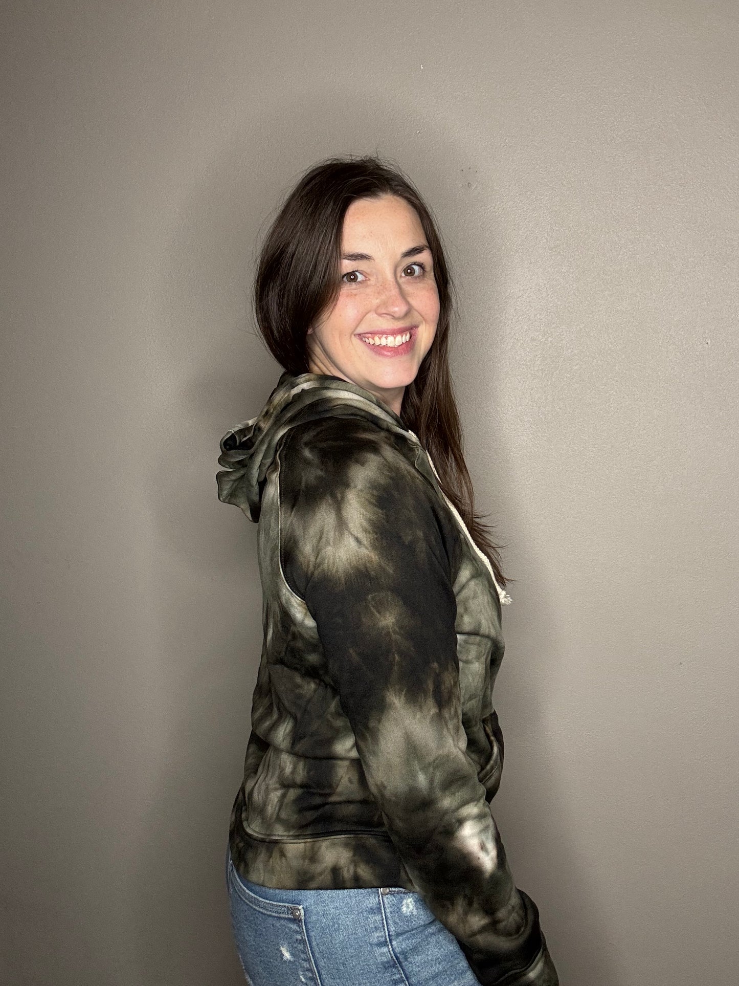 Olive Tie Dye Hoodie