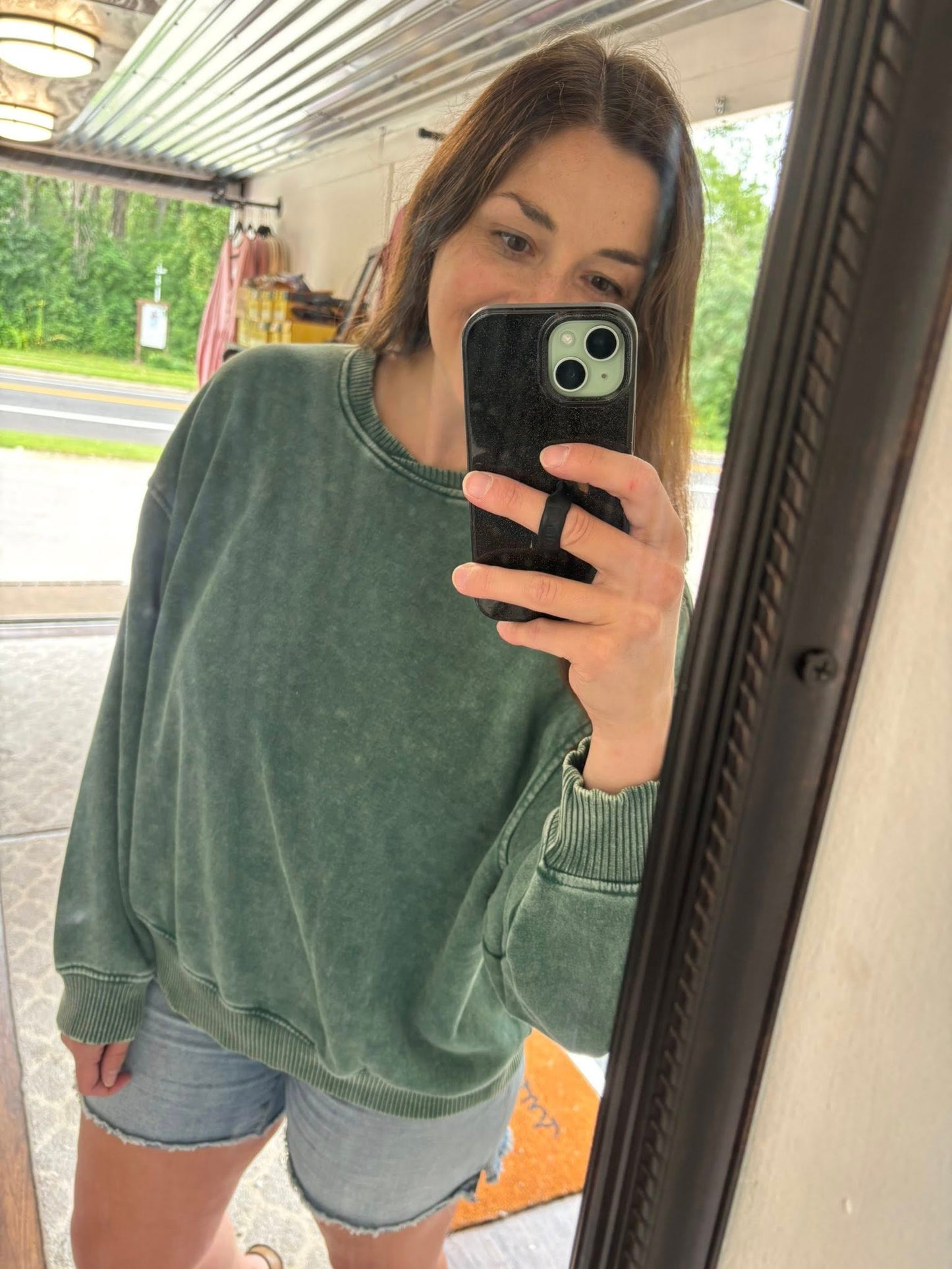 Oversized Acid Wash Crewneck