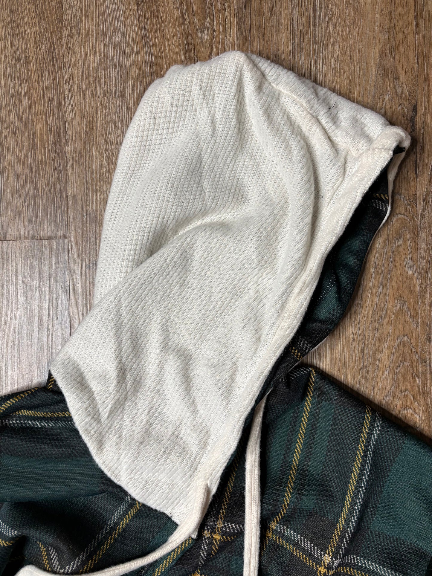 Hooded Plaid Button Down
