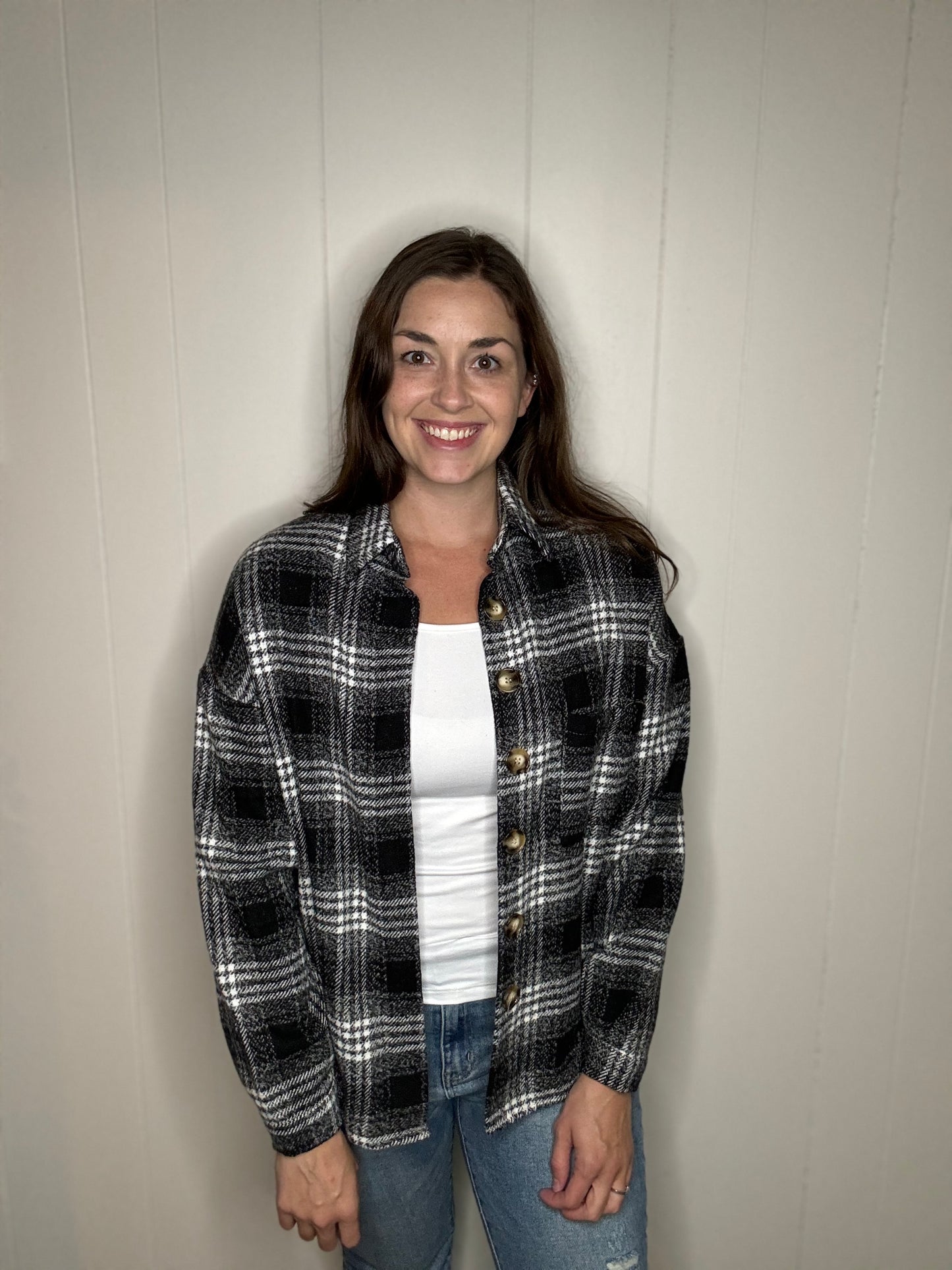 Button Up Plaid Shacket