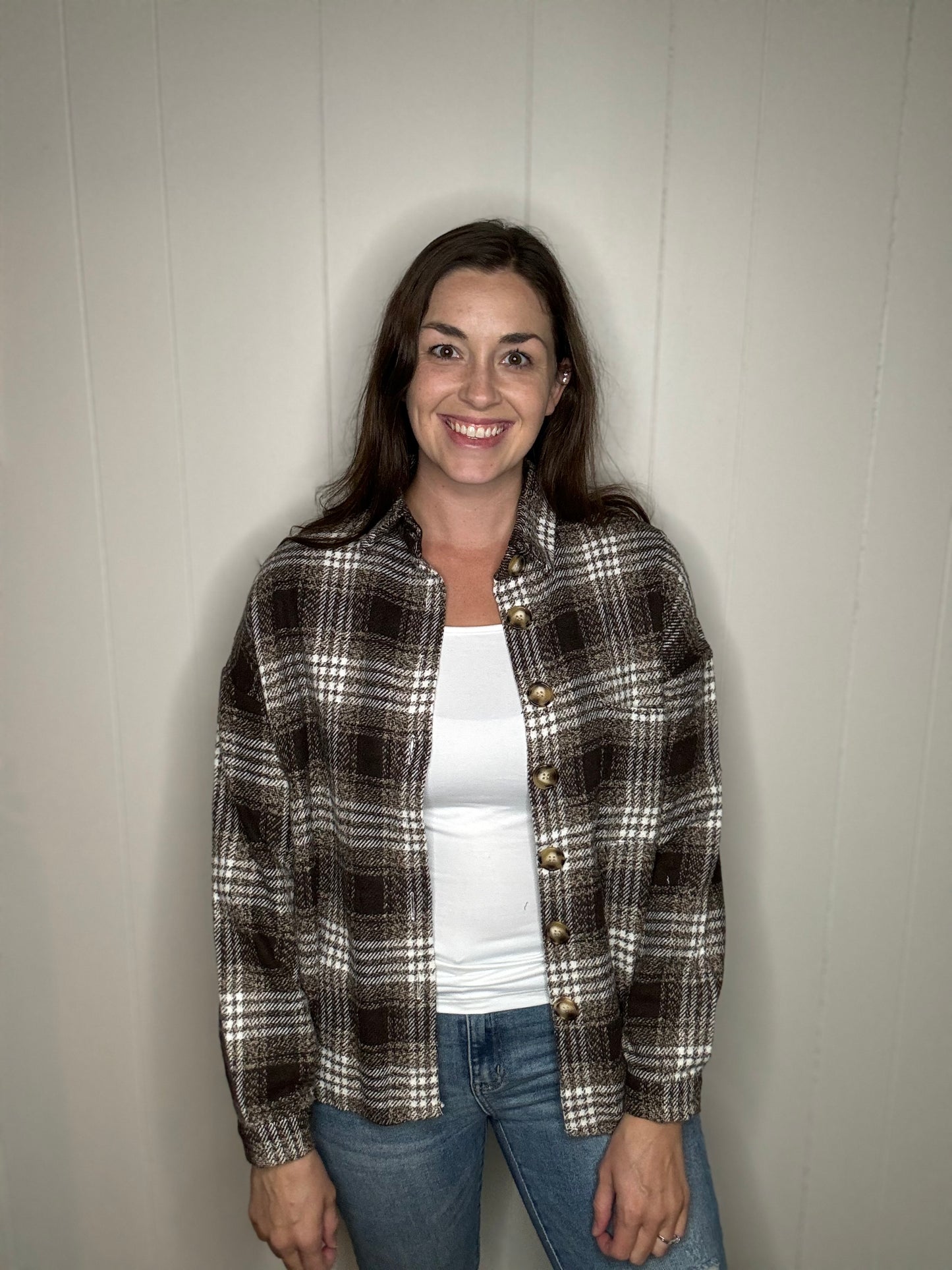 Button Up Plaid Shacket