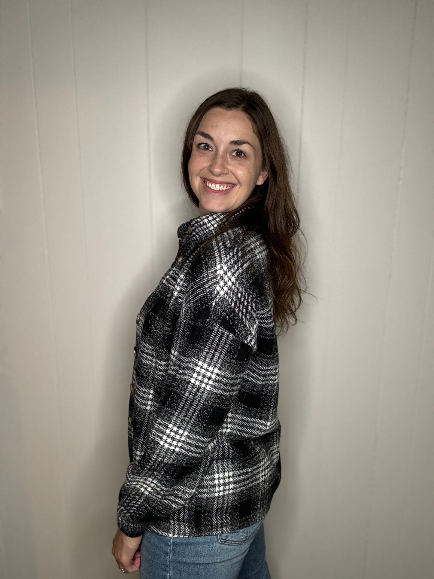 Button Up Plaid Shacket