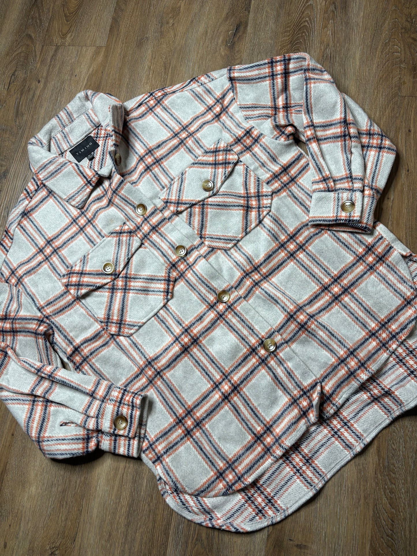 Grey/Rust Plaid Shacket