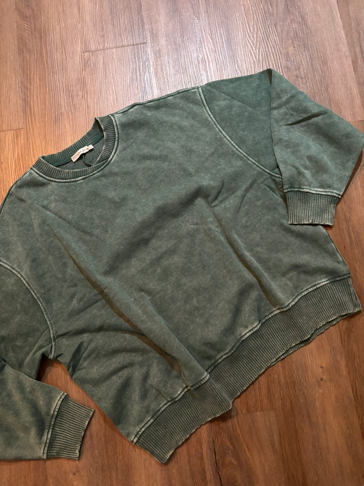 Oversized Acid Wash Crewneck