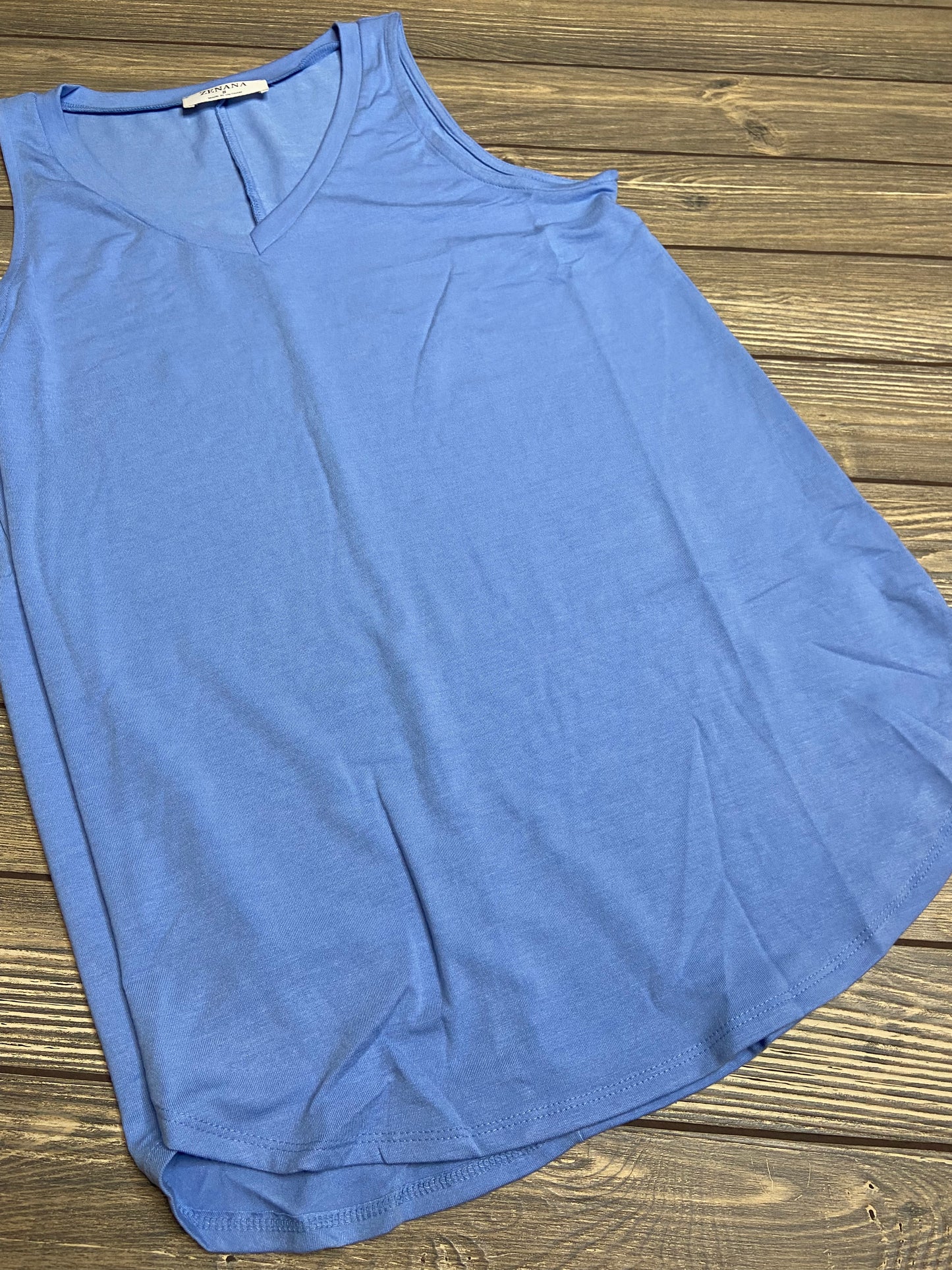 V Neck Solid Tank