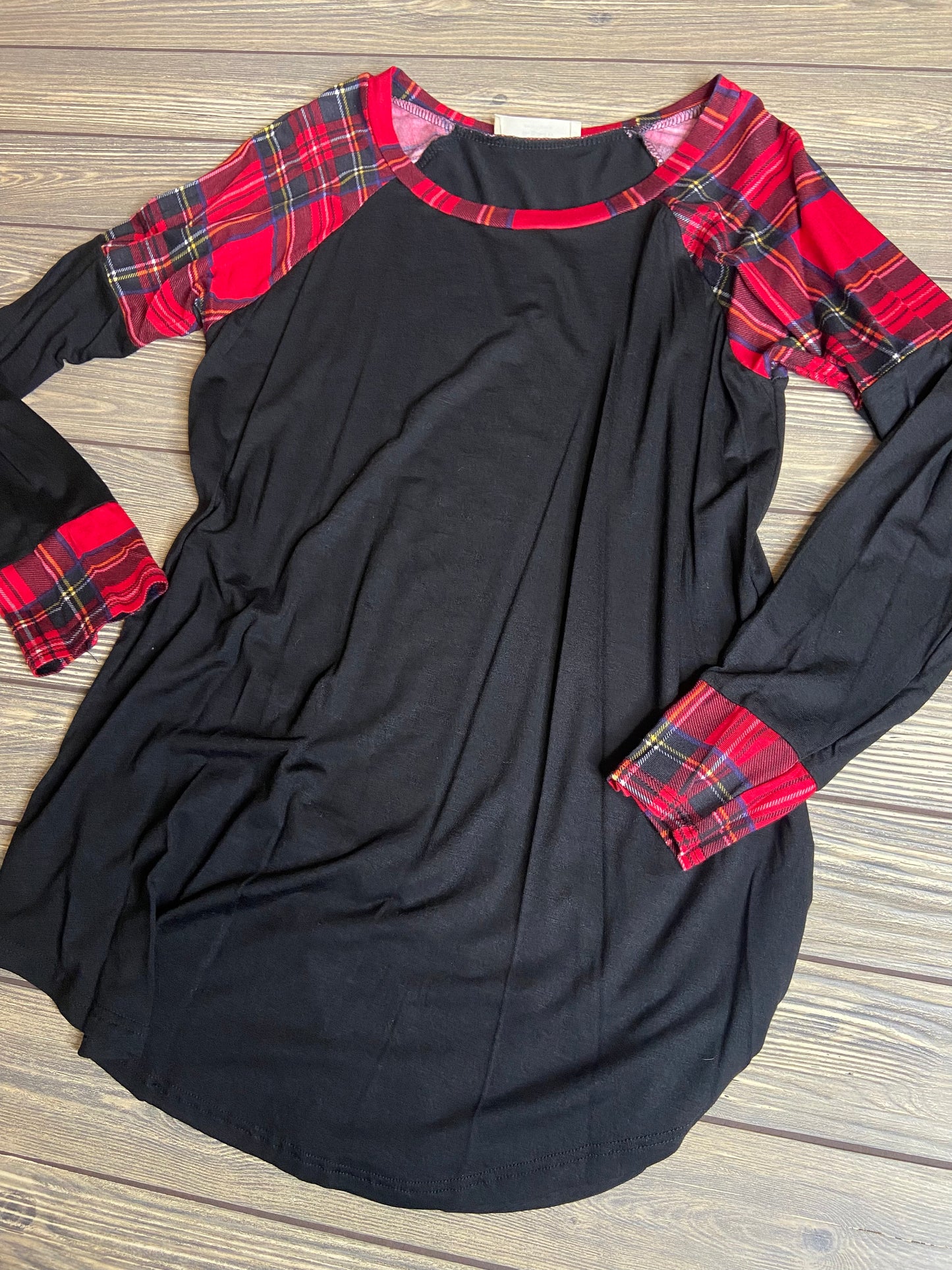 Plaid Raglan Top