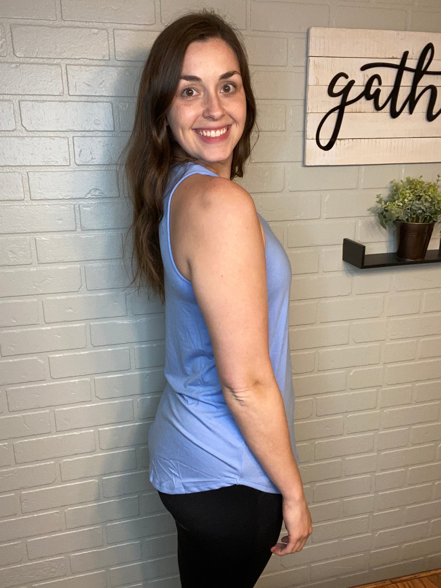 V Neck Solid Tank