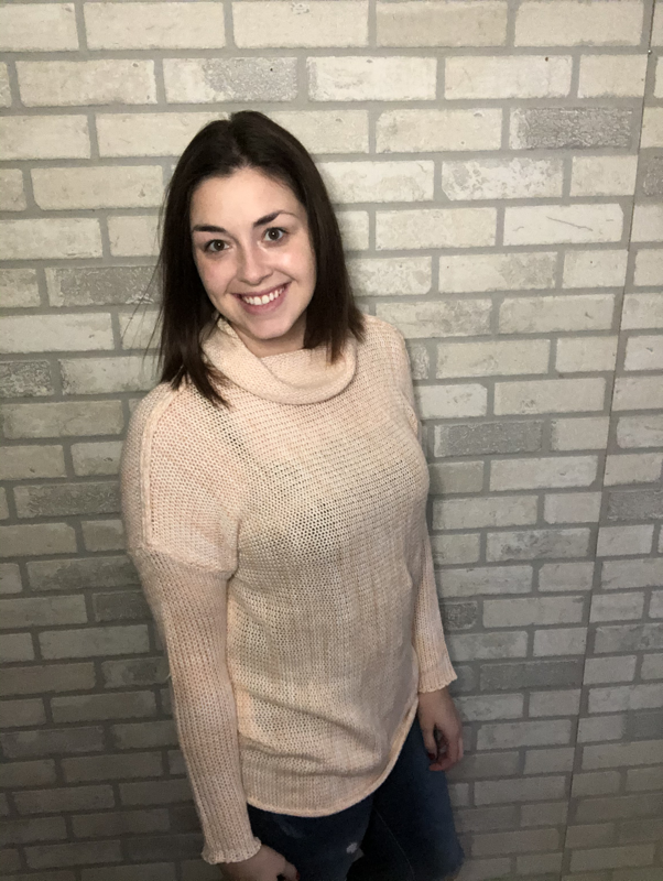 Peach Cowl Neck Sweater