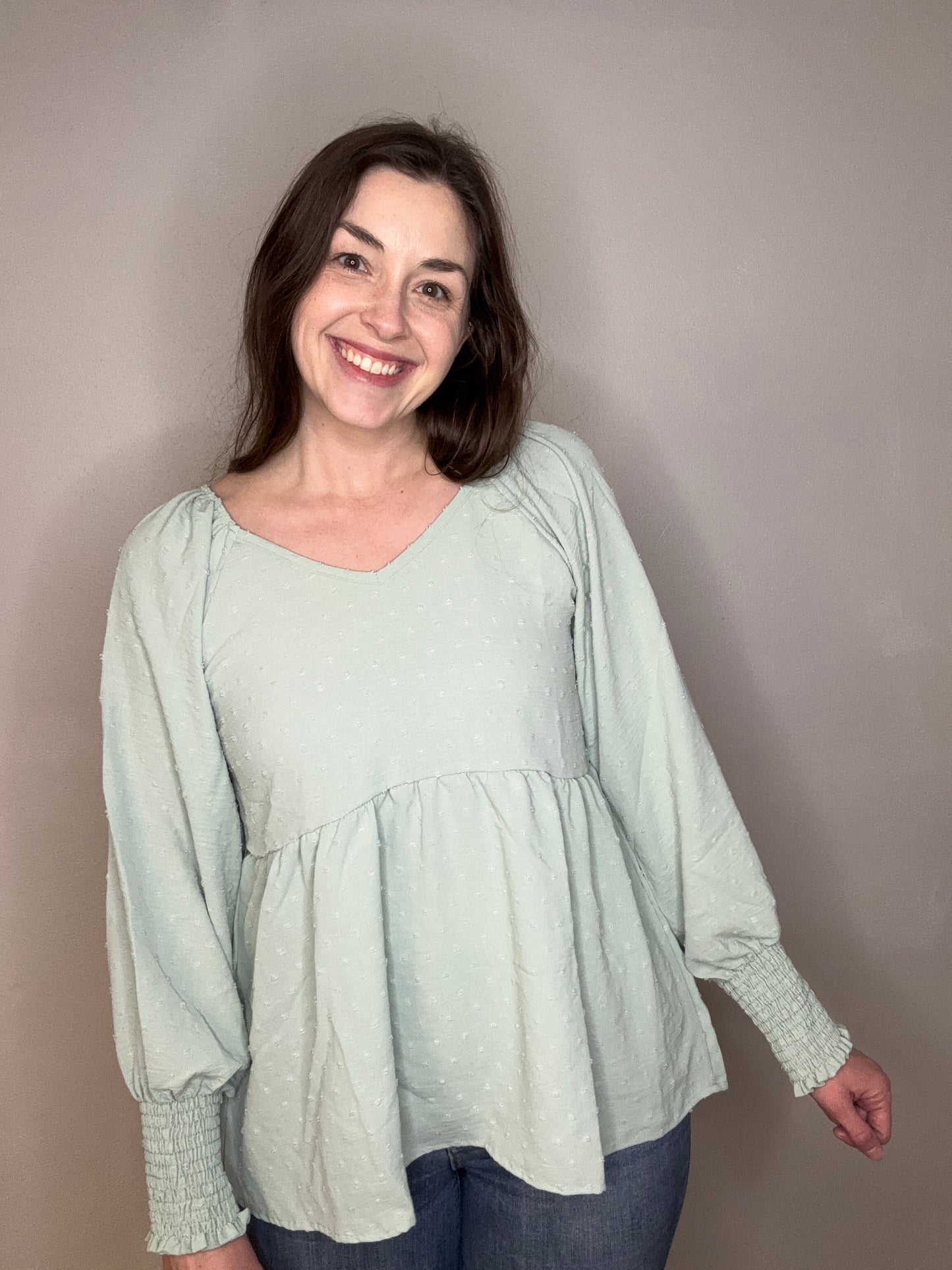 Swiss Dot Babydoll Top