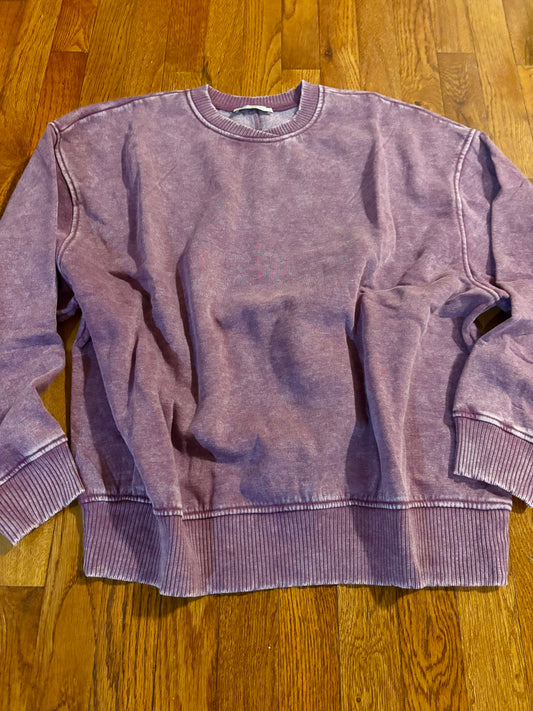 Acid Wash Oversized Crewneck
