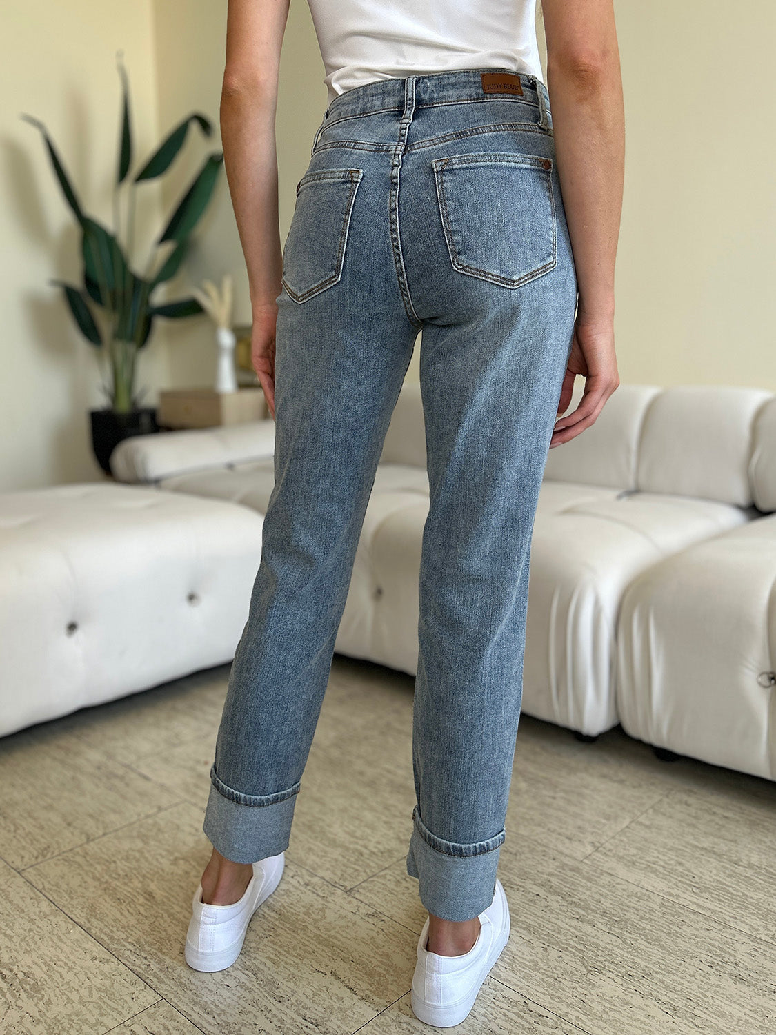 Judy Blue High Waist Cuff Hem Skinny Jeans [Online Exclusive]