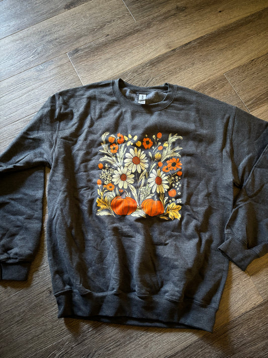 Pumpkin Floral Crewneck