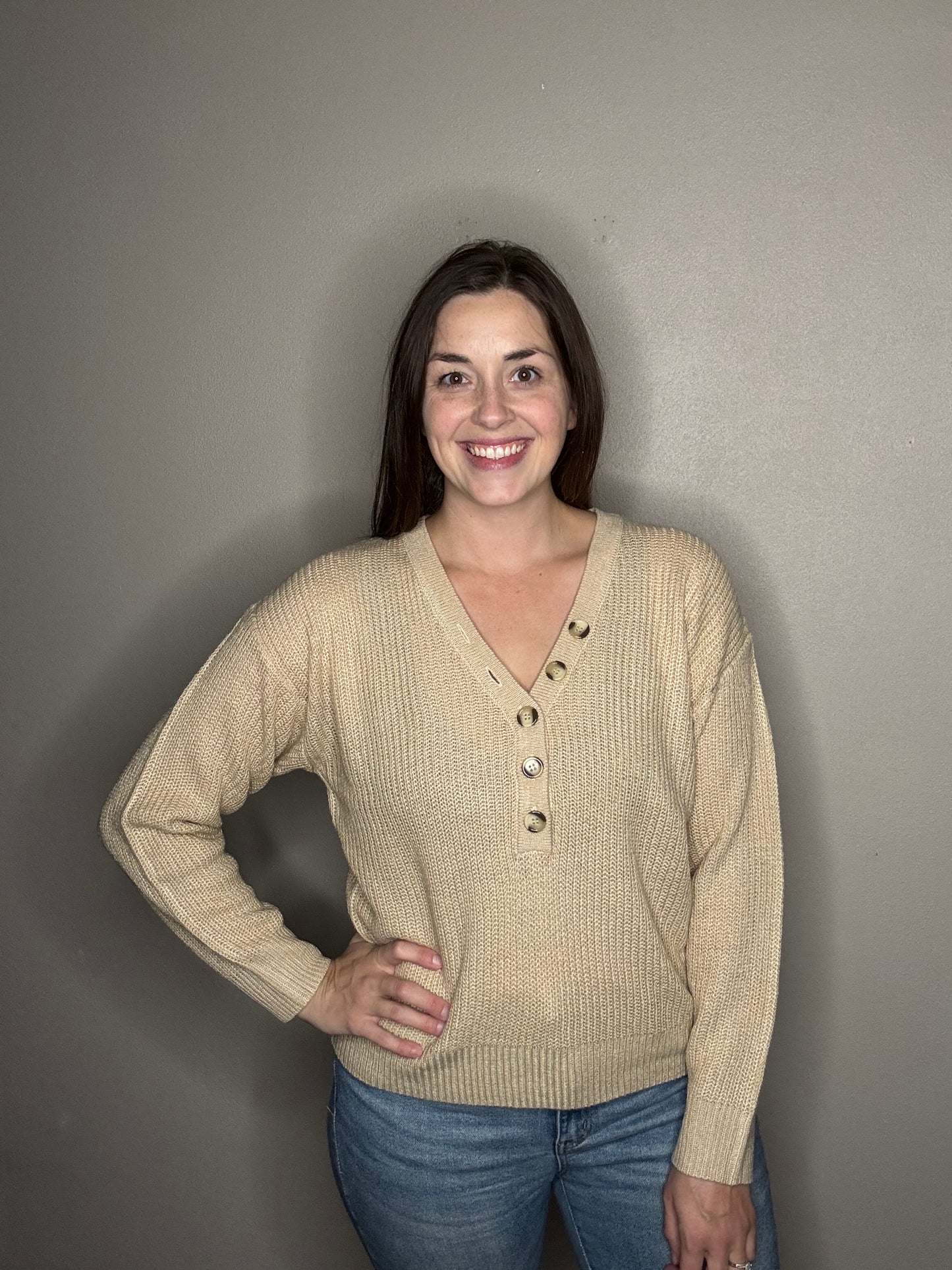 Button Detail Sweater