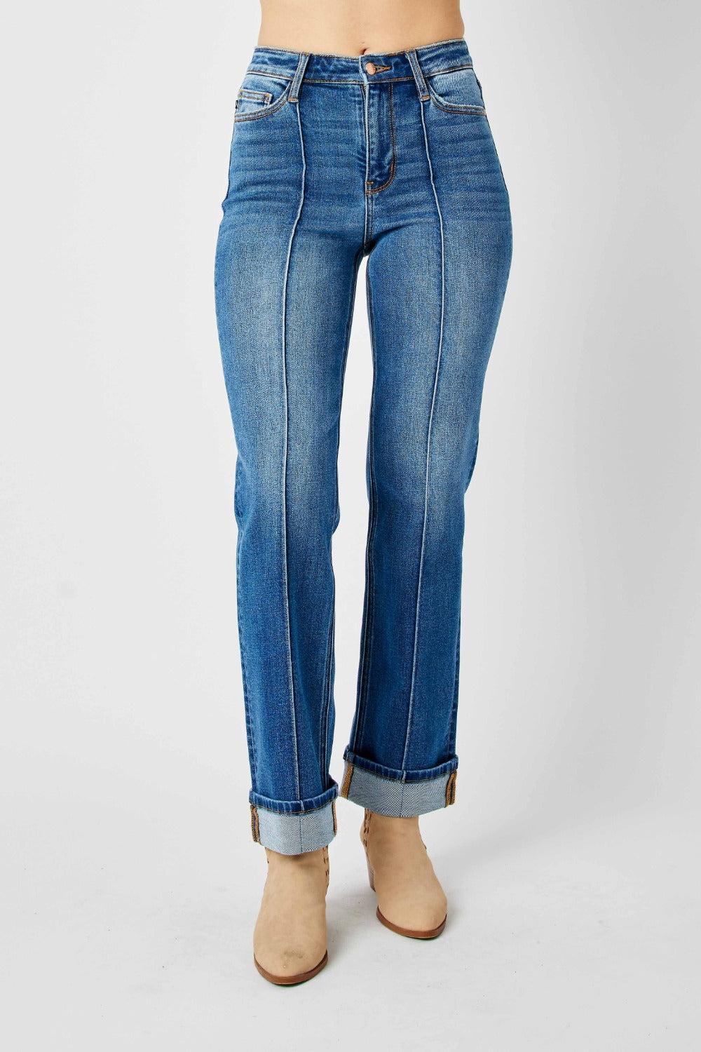 Judy Blue High Waist Front Seam Detail Straight Jeans [Online Exclusive]