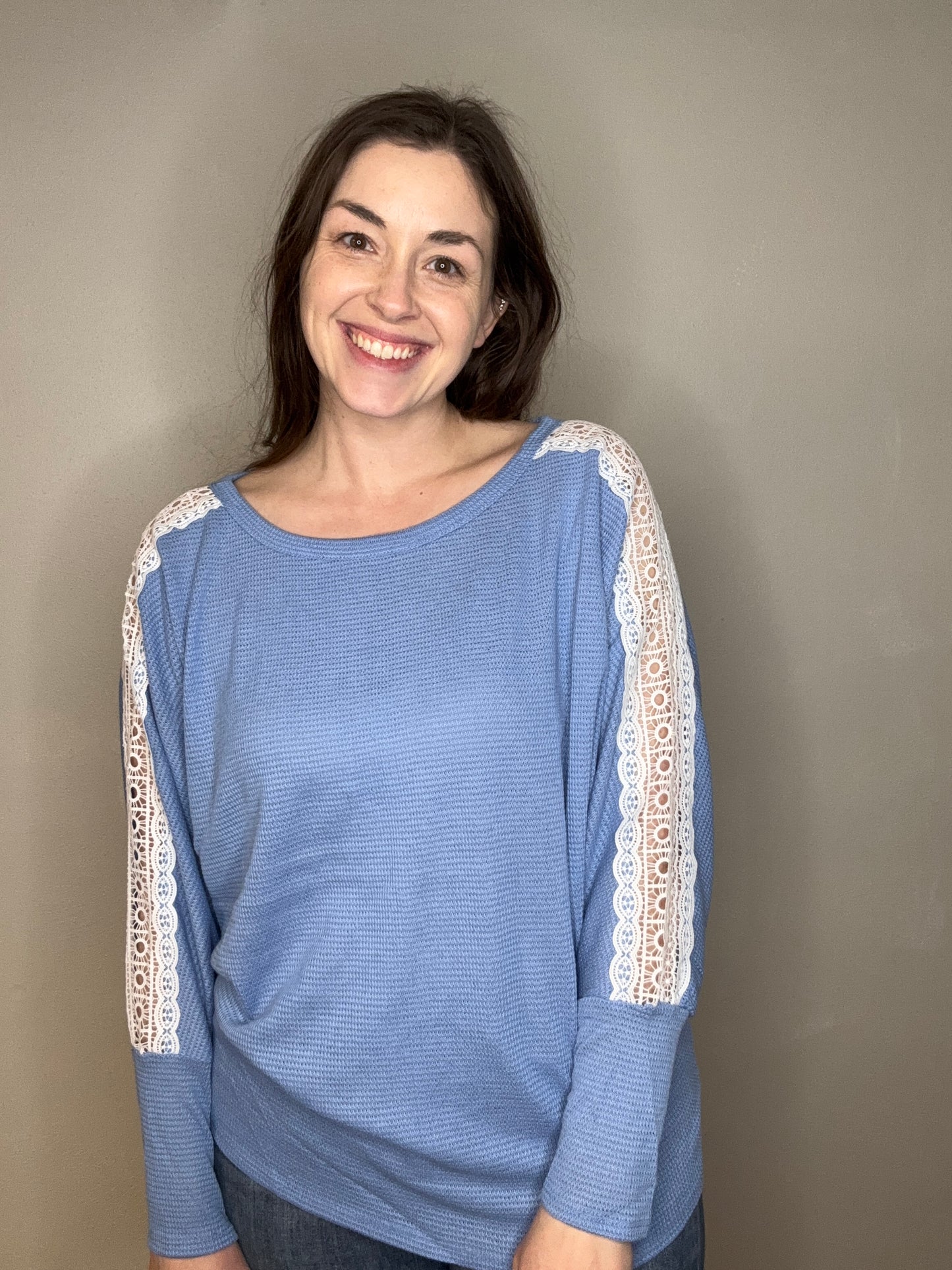 Dolman with Lace Detail on Sleeve