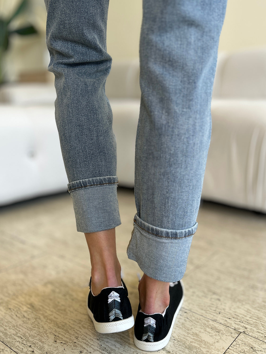 Judy Blue High Waist Cuff Hem Skinny Jeans [Online Exclusive]