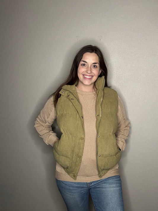 Corduroy Puffer Vest