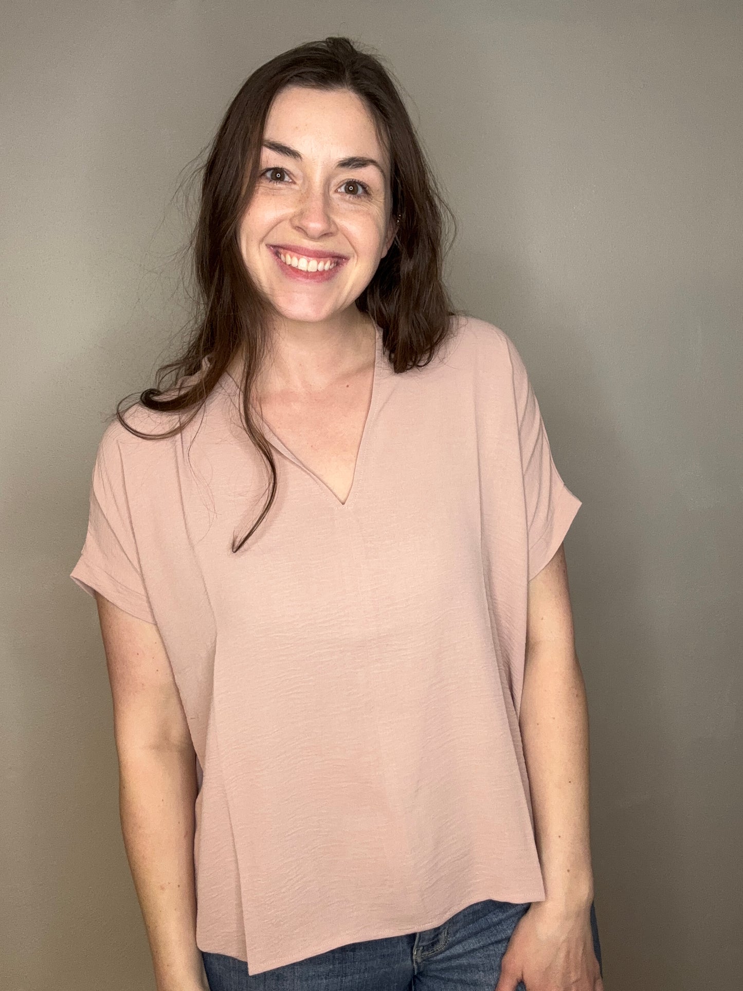 Flowy V Neck Top