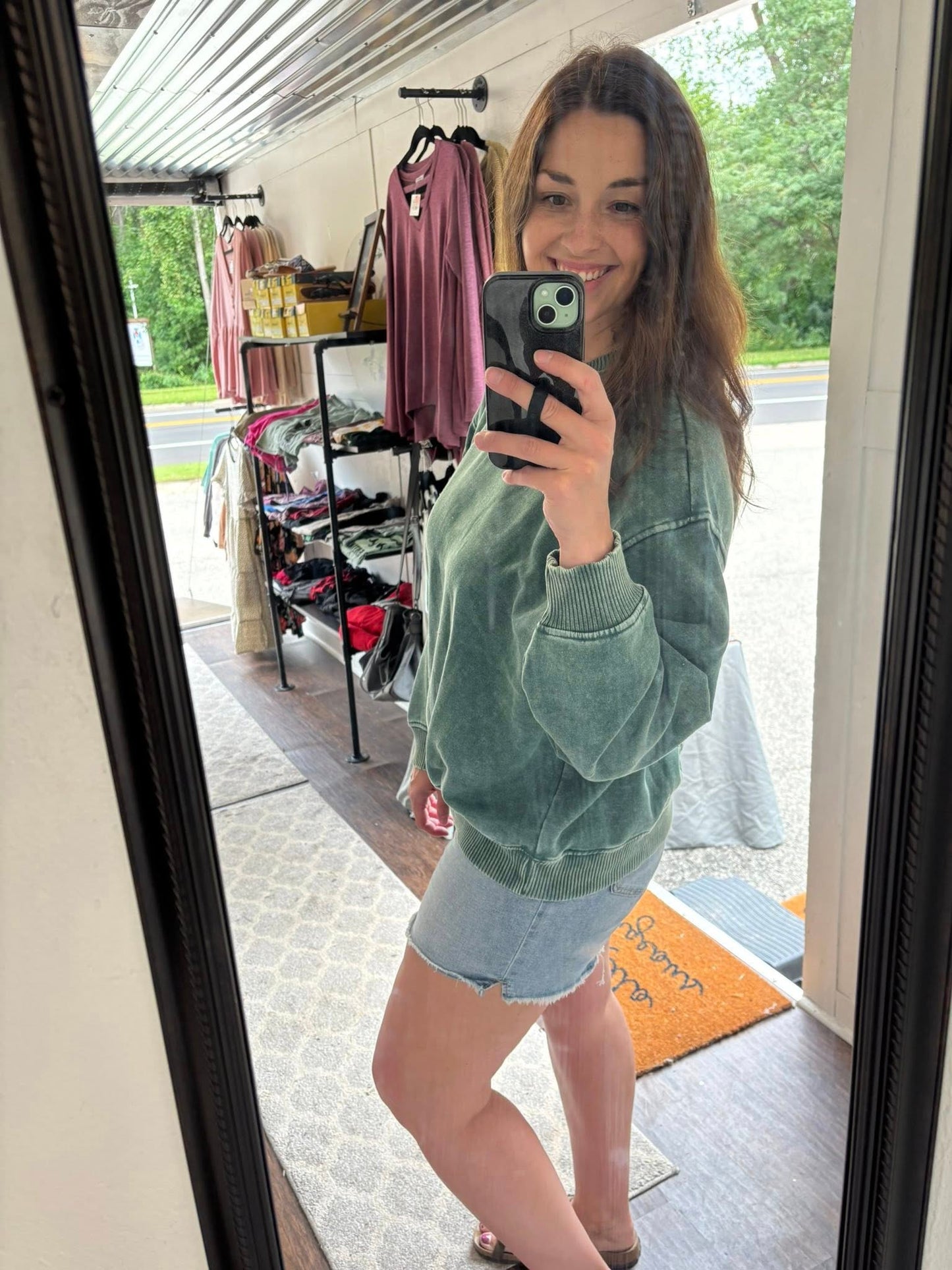 Oversized Acid Wash Crewneck