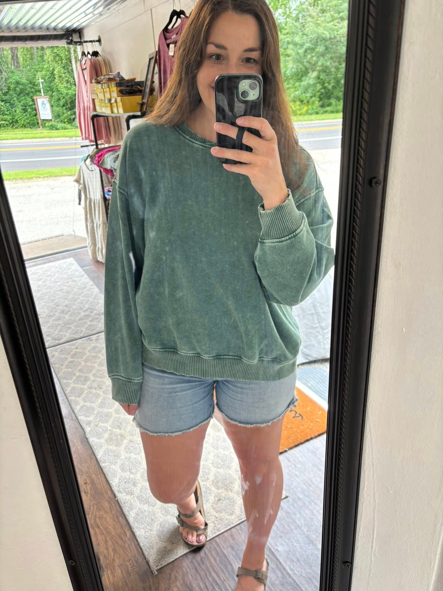 Oversized Acid Wash Crewneck
