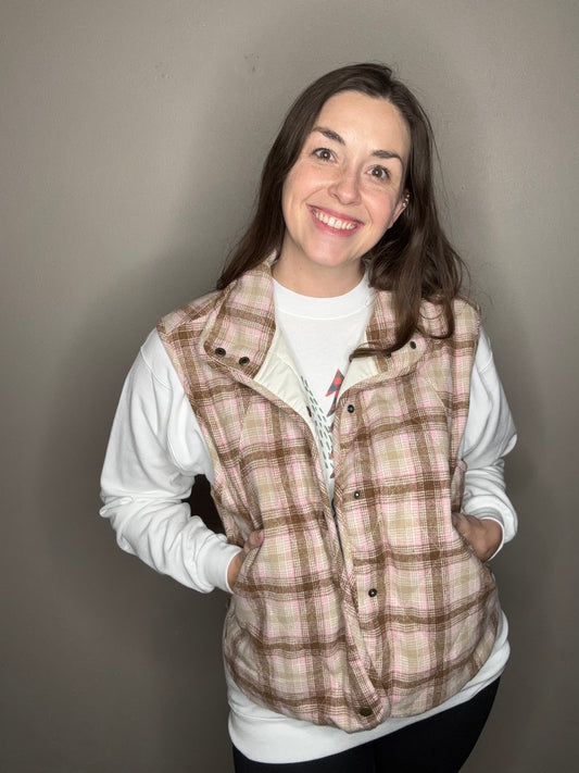 Plaid Quilted Vest