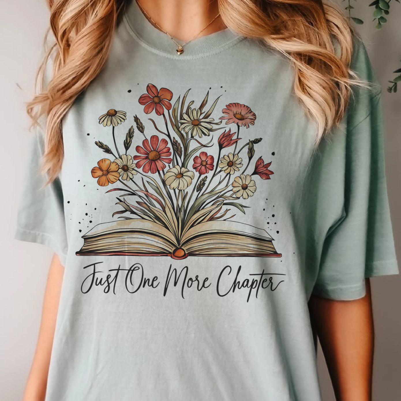 Just One More Chapter Floral Book Tee