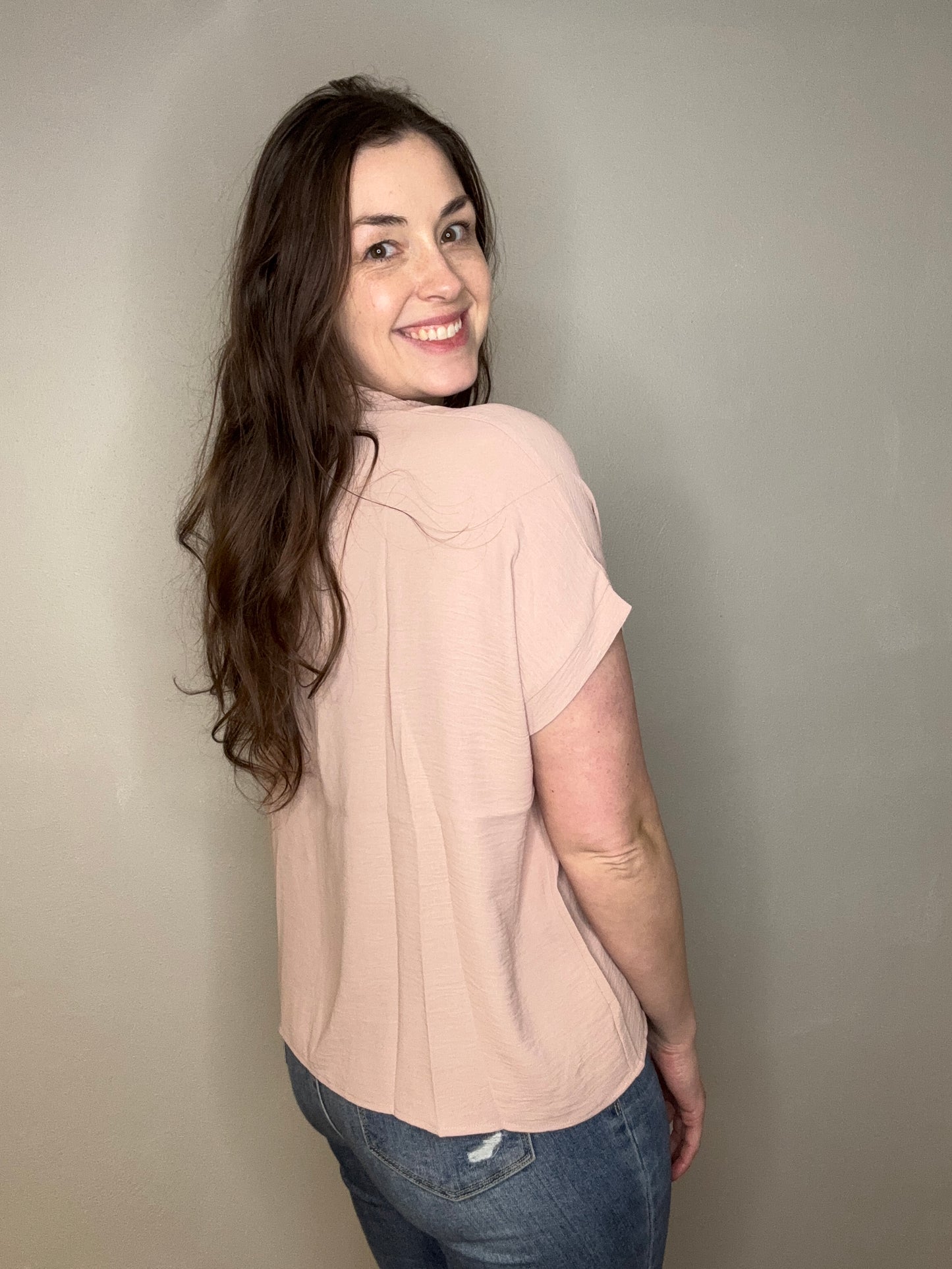 Flowy V Neck Top