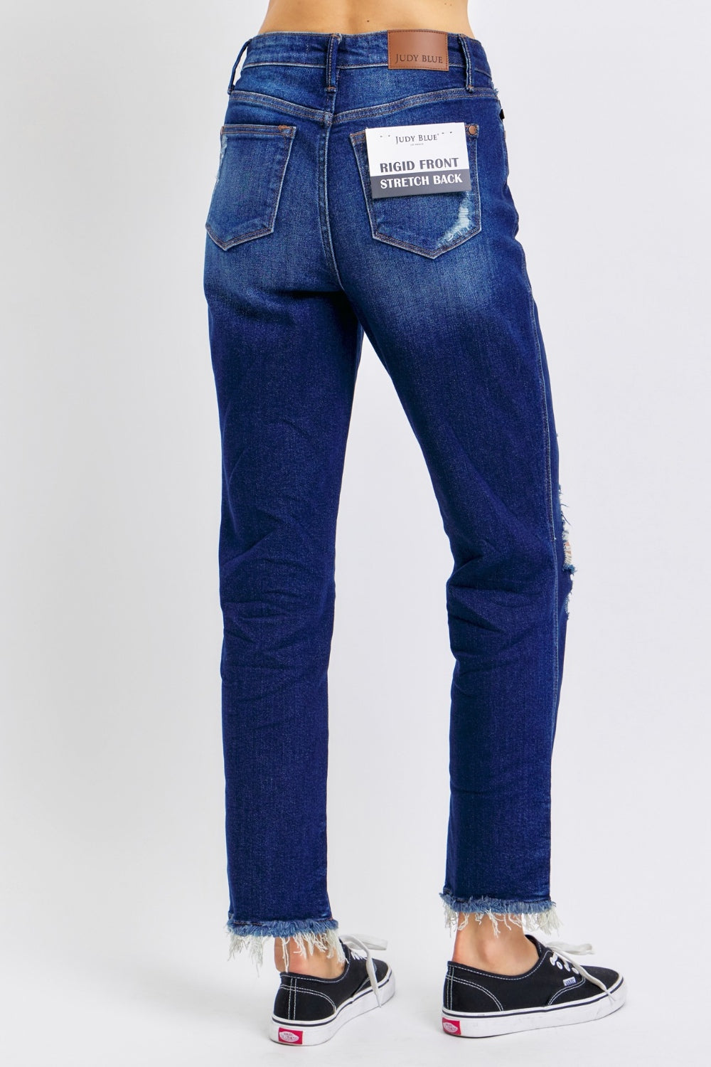 Judy Blue High Waist Rigid Magic Heavy Destroy Straight Jeans [Online Exclusive]