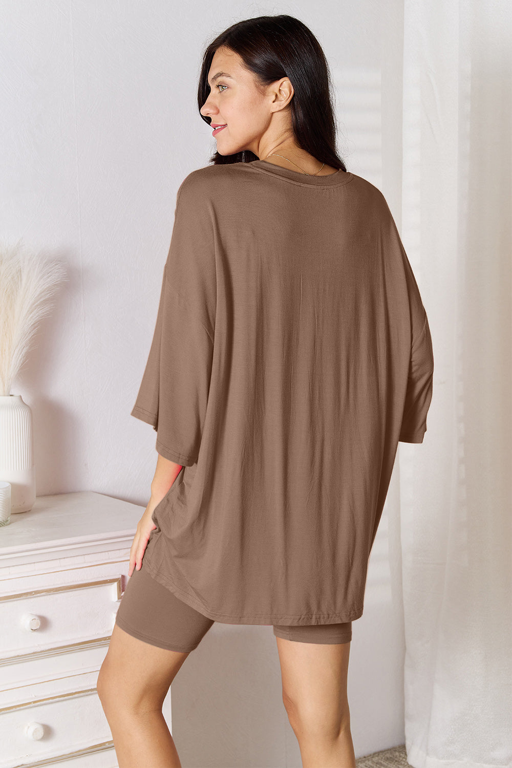 Soft Rayon Three-Quarter Sleeve Set [Online Excusive]