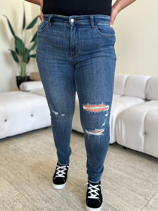 Judy Blue High Waist Distressed Skinny Jeans [Online Exclusive]