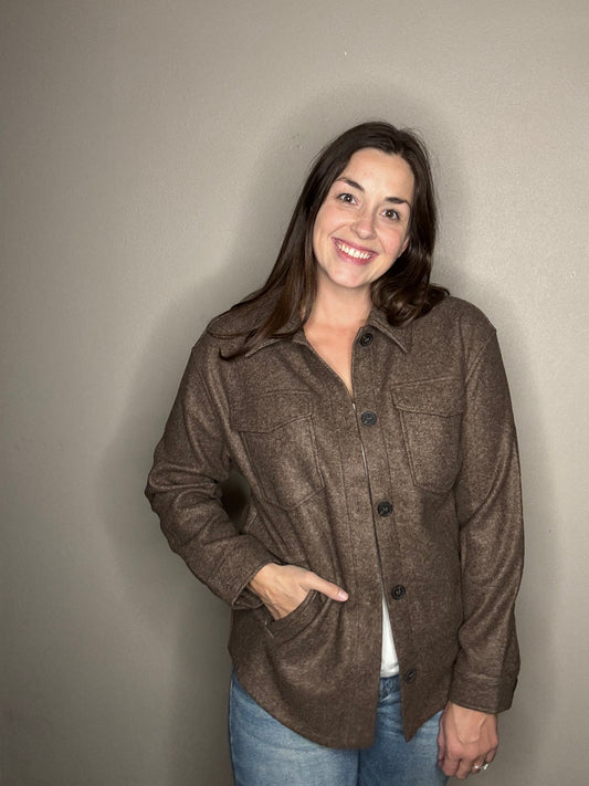 Solid Mocha Shacket