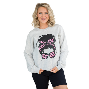 Pink Leopard Lady Crewneck [Online Exclusive]