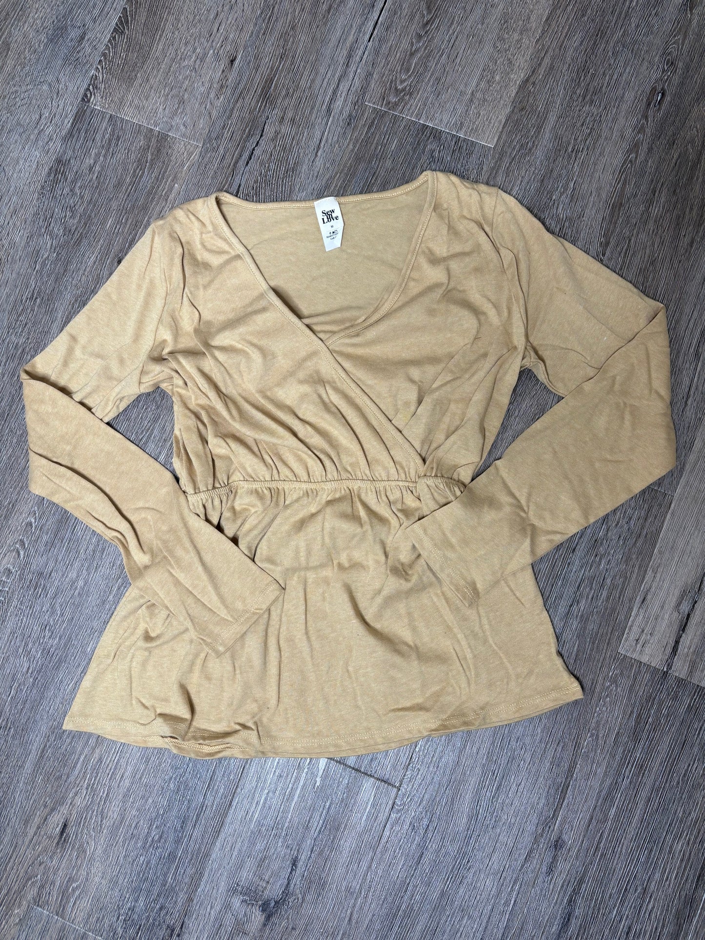 Beige Wrap Top