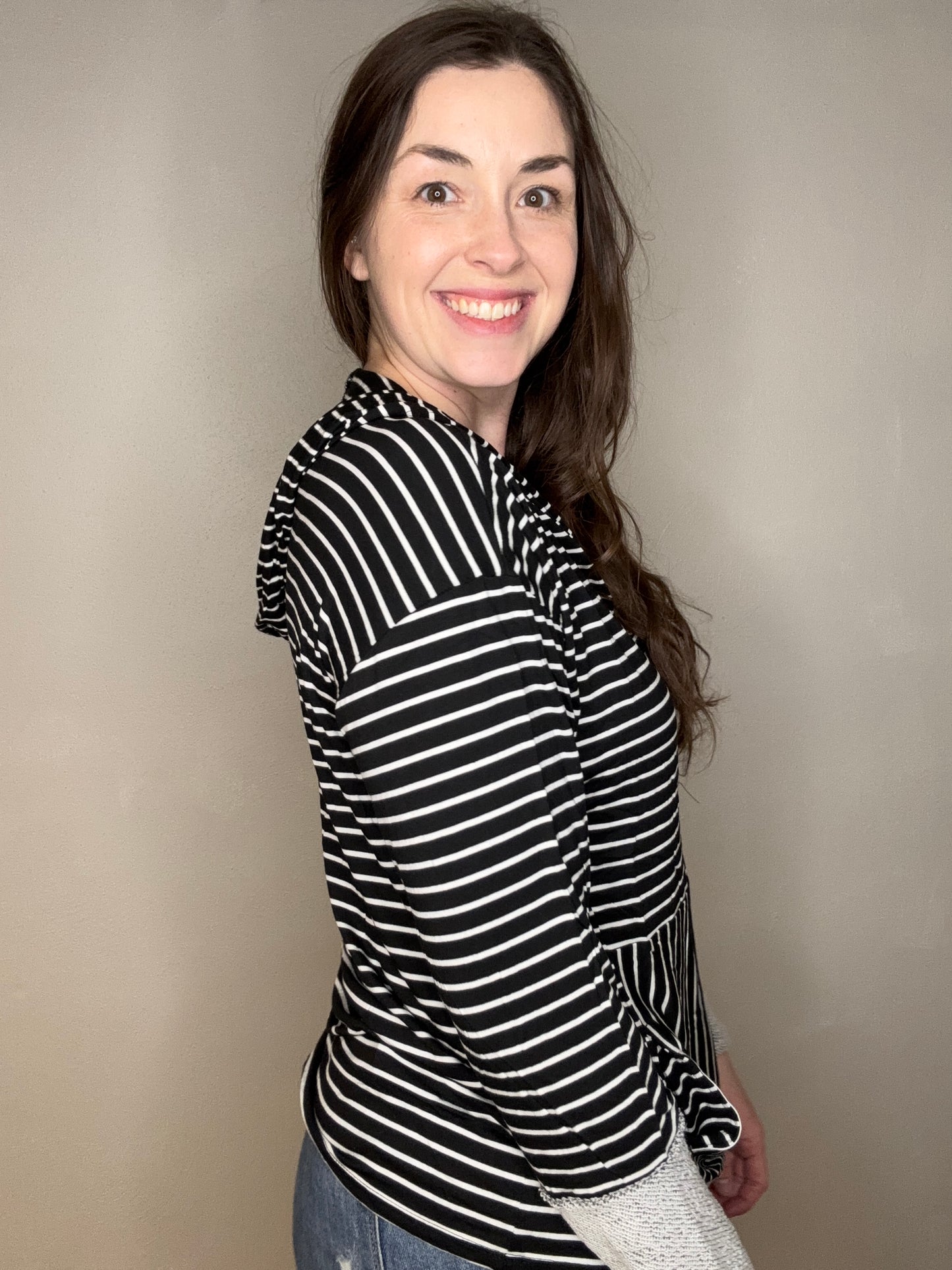 Stripe Lightweight Hoodie