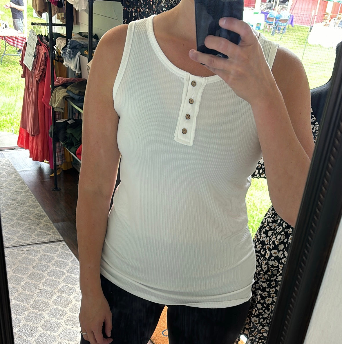 Button Henley Tank