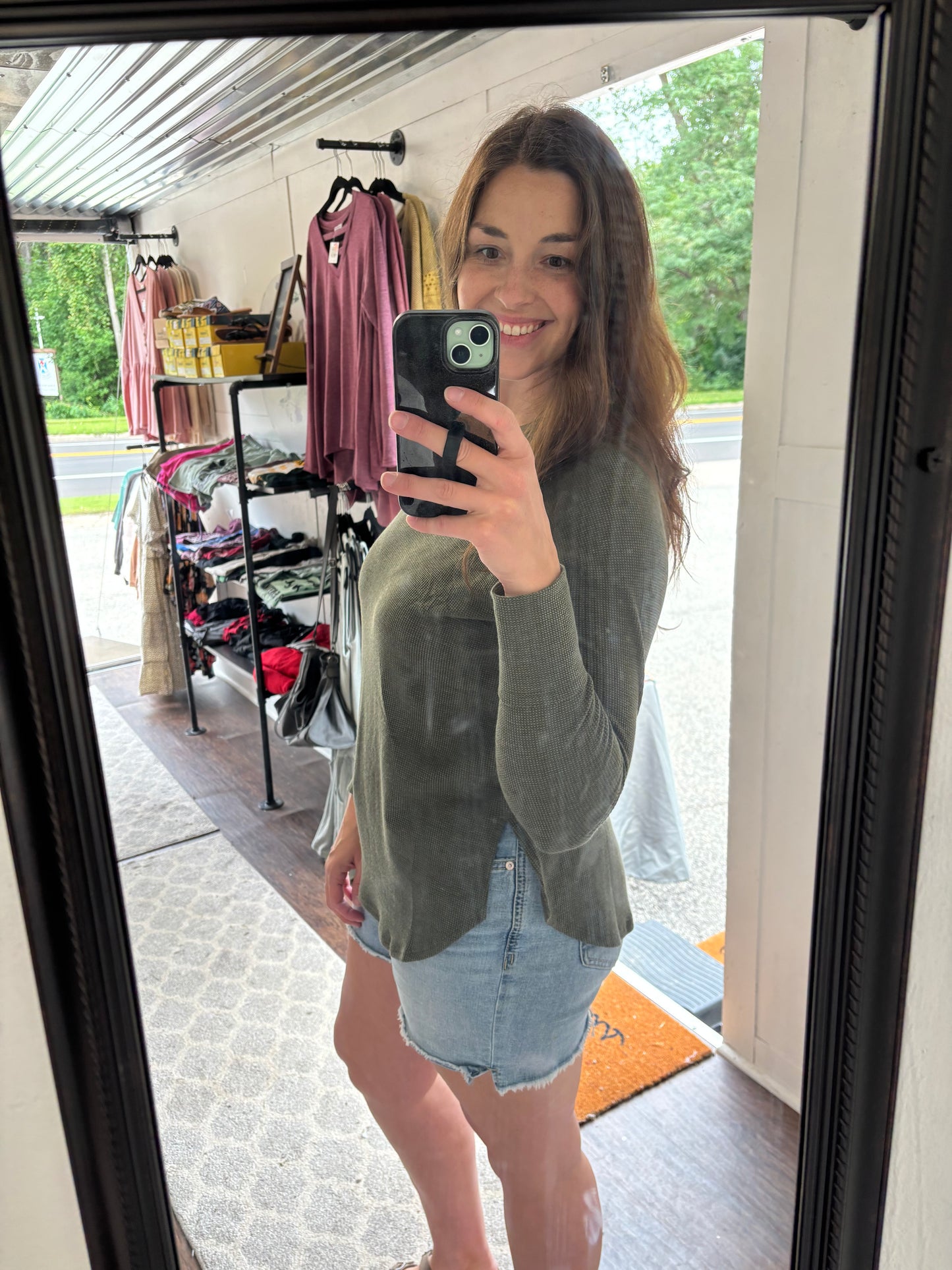 Waffle Long Sleeve Top