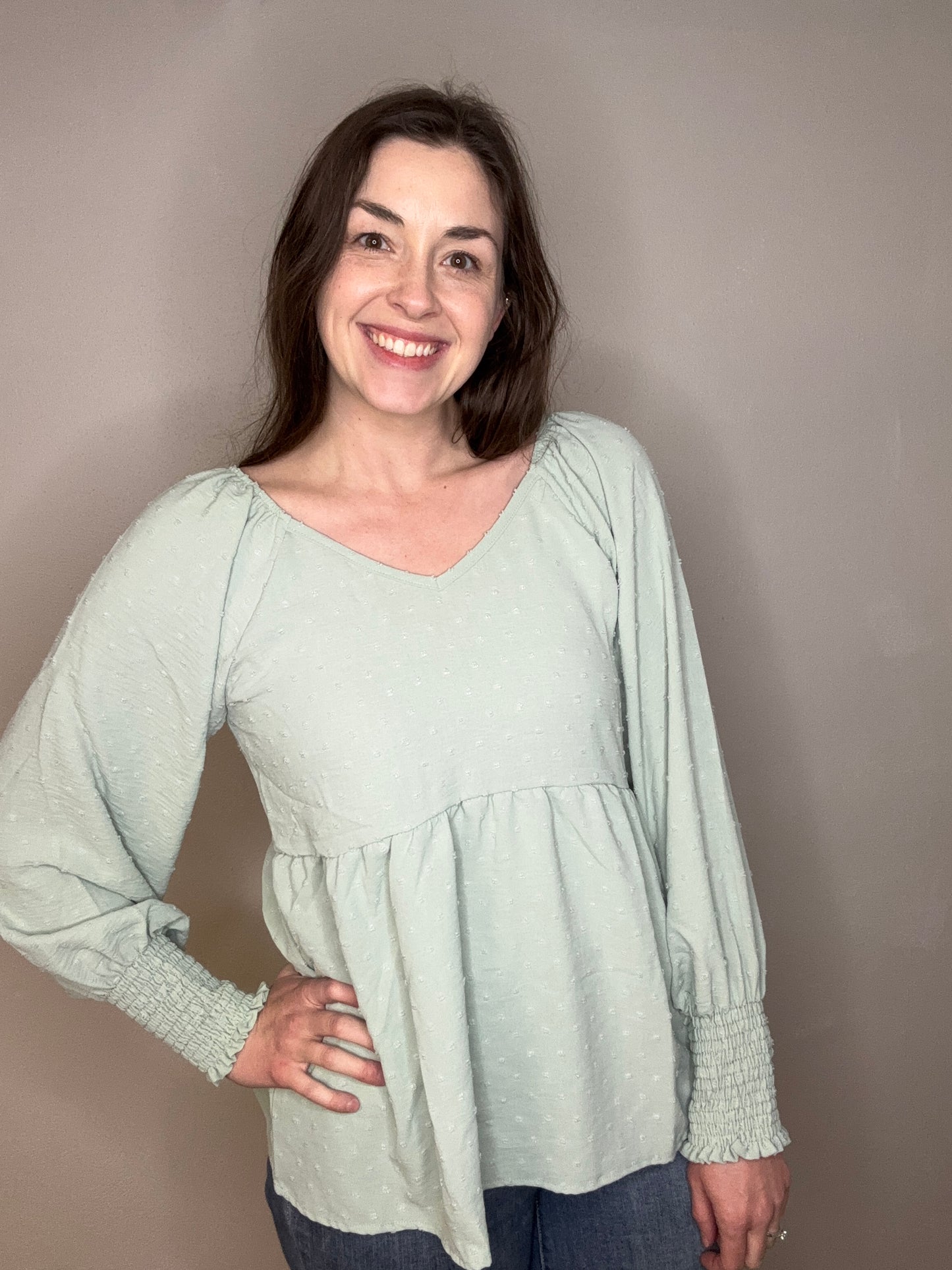 Swiss Dot Babydoll Top