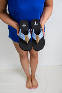 Summer Break Sandals in Blue Stars [Online Exclusive]