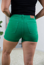 Load image into Gallery viewer, Seeing Green Tummy Control Judy Blue Shorts