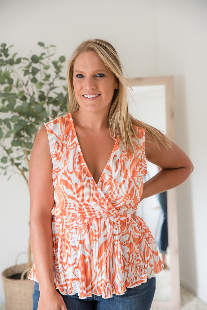 The Orange Swirl Sleeveless Top [Online Exclusive]