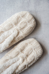 Chenille Slippers in Ivory [Online Exclusive]