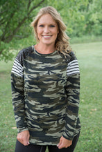 Load image into Gallery viewer, Shimmer &amp; Camo Top [Online Exclusive]