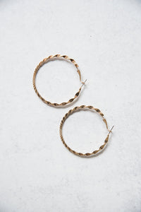 Twisted Gold Hoop Earrings [Online Exclusive]