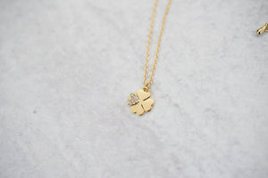 Crystal Clover Necklace in Gold [Online Exclusive]