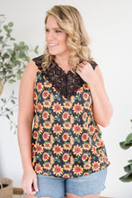 Load image into Gallery viewer, Seeking Sunflowers Lace Tank [Online Exclusive]