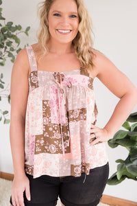 Patches of Beauty Sleeveless Top [Online Exclusive]