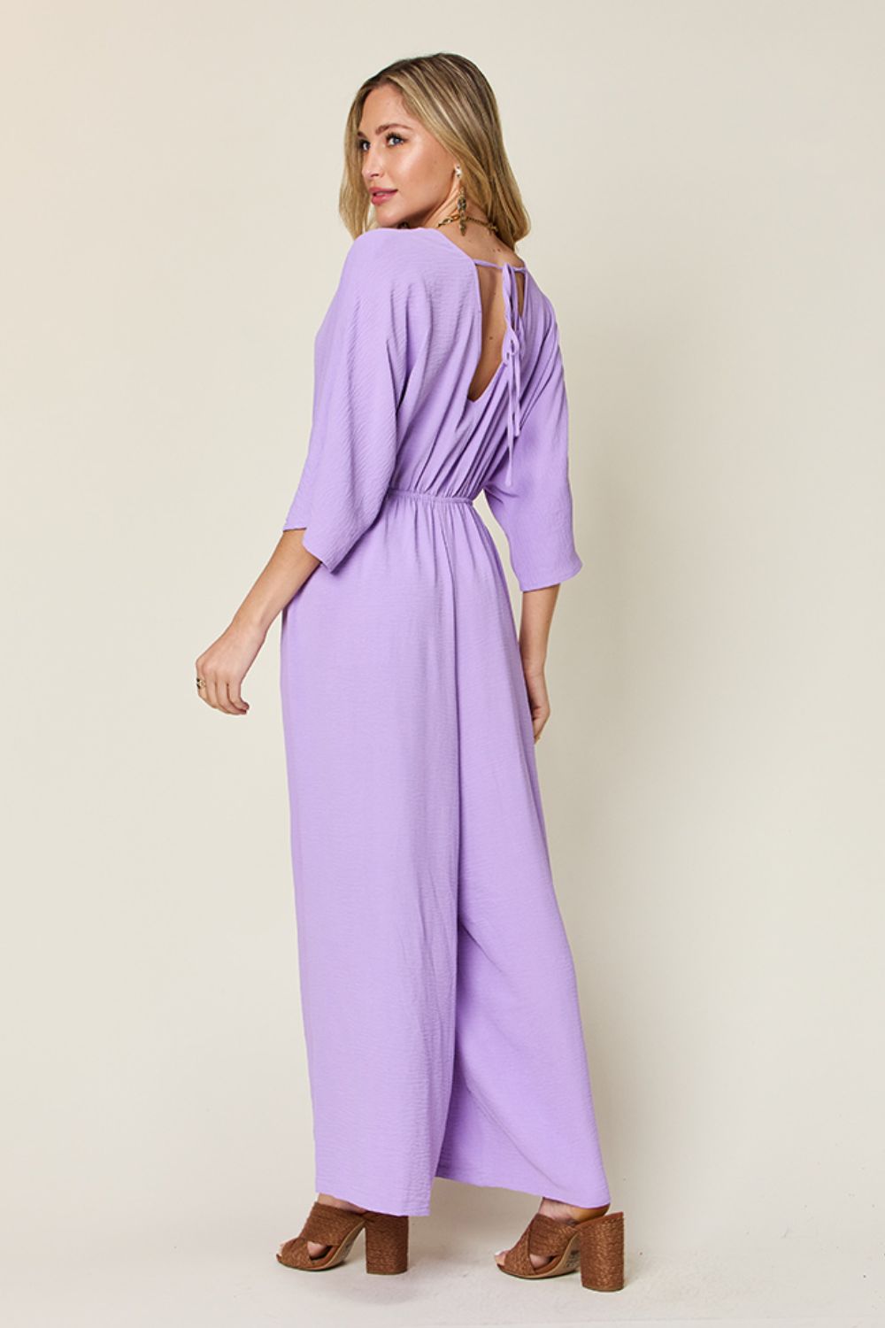 Surplice Wide Leg Jumpsuit with Pockets [Online Exclusive]